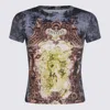 Jean Paul Gaultier Crew Neck Graphic Print Short Sleeves Top In Black