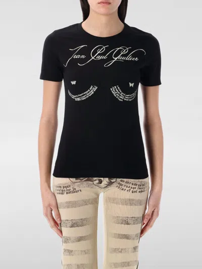 JEAN PAUL GAULTIER T-SHIRT JEAN PAUL GAULTIER WOMAN COLOR BLACK,G96503002