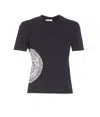 Jean Paul Gaultier Graphic Print Crew Neck Short Sleeve Top In Black