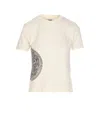 Jean Paul Gaultier Crewneck Graphic Print Laurel Printed Short Sleeves In White