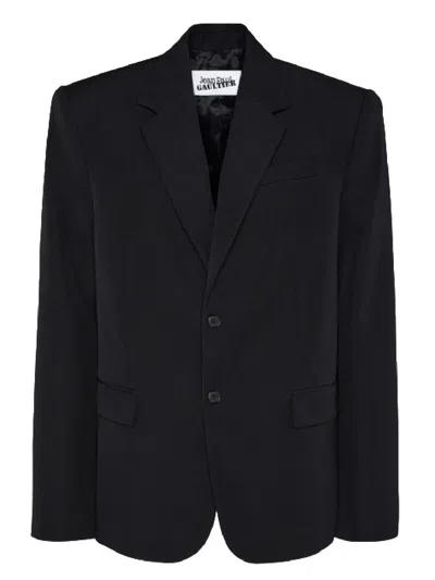 Jean Paul Gaultier Tailored Black Wool Jacket With Corset Style Insert And Satin Lining