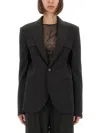 Jean Paul Gaultier Tailored Jacket With Structured Shoulders And Front Pockets In Black