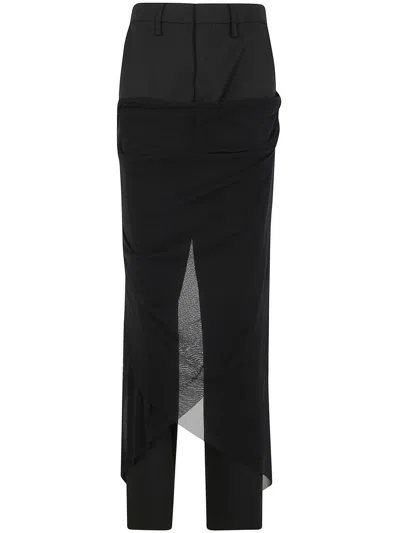 JEAN PAUL GAULTIER JEAN PAUL GAULTIER TAILORED PANT WITH MESH SARONG