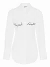 Jean Paul Gaultier White Poplin Shirt With Underboob Print In White