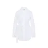 Jean Paul Gaultier Tailored Wrap Shirt With Silhouette In White