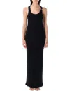 Jean Paul Gaultier Womens Black Ribbed Scoop-neck Cotton-jersey Midi Dress In Black