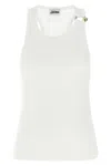 Jean Paul Gaultier Ribbed Texture Scoop Neck Sleeveless Top In White