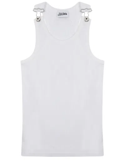 Jean Paul Gaultier Tank Top In Cotone In White