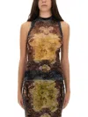 Jean Paul Gaultier Printed-design Sleeveless Top In Brown