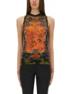 Jean Paul Gaultier Women Printed Tulle Tank Top In Multi