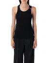 Jean Paul Gaultier Tank Top With Gold-tone Hardware And Ribbed Texture