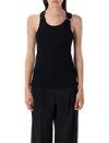 Jean Paul Gaultier Tank Top Piercing Detail In Black