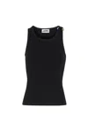 Jean Paul Gaultier Tank Top With Gold-tone Hardware And Ribbed Texture In Black