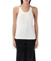 Jean Paul Gaultier Ribbed Texture Sleeveless Tank Top With Double Buckle Hardware In White
