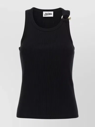 JEAN PAUL GAULTIER TANK TOP WITH GOLD-TONE HARDWARE AND RIBBED TEXTURE