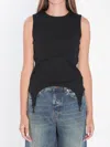 Jean Paul Gaultier Cotton Ribbed Tank Top With Lingerie Garter Clothing In Black