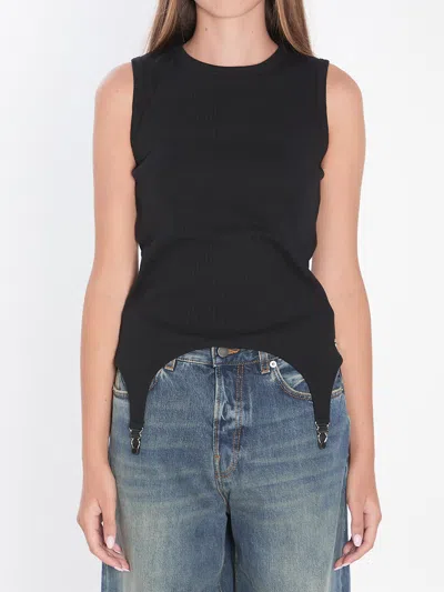 JEAN PAUL GAULTIER JEAN PAUL GAULTIER TANK TOP WITH LINGERIE GARTER
