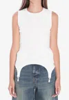 Jean Paul Gaultier Women Tank Top With Lingerie Garter In White
