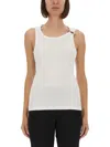 Jean Paul Gaultier Tank Top With Piercing In White
