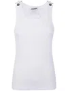 Jean Paul Gaultier Ribbed Texture Sleeveless Tank Top With Double Buckle Hardware In White