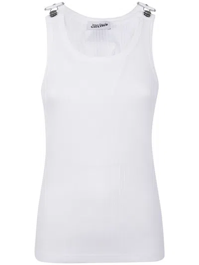 JEAN PAUL GAULTIER JEAN PAUL GAULTIER TANK TOP WITH WITH OVERALL ENGRAVED CLOTHING