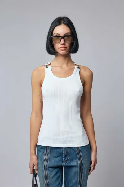 Jean Paul Gaultier Tank Top With With Overall Engraved In White