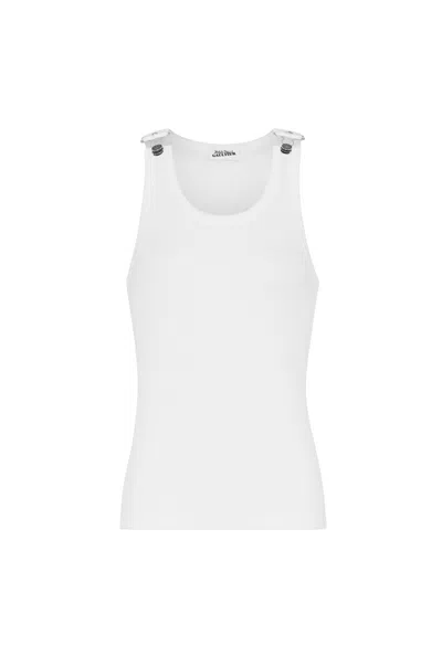 Jean Paul Gaultier Crew Neck Vest In White