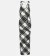 Jean Paul Gaultier Tartan Tank Top Long Dress In Black