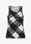 Jean Paul Gaultier Black & White Tartan Tank Top In Monochrome