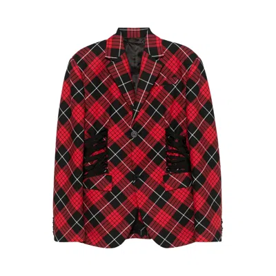 Pre-owned Jean Paul Gaultier Tartan Tailored Jacket 'red/black/white' | Women's Size 36
