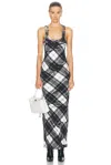 Jean Paul Gaultier Tartan Tank Top Long Dress In Black  Grey  & White