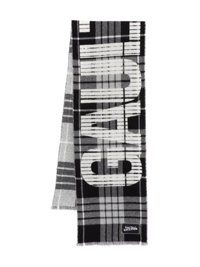 JEAN PAUL GAULTIER JEAN PAUL GAULTIER TARTAN WOOL SCARF WITH "GAULTIER" LOGO