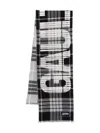 Jean Paul Gaultier Logo-jacquard Scarf In Black Grey White