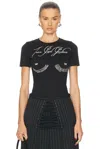 Jean Paul Gaultier Tattoo Baby Tee In Black & Off White