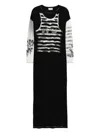 Jean Paul Gaultier Printed Jersey Maxi Dress In Black