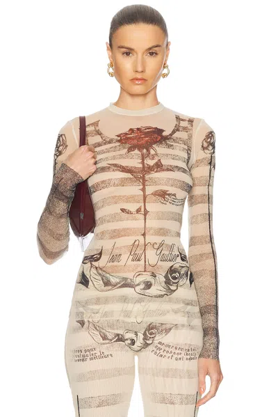 JEAN PAUL GAULTIER TATTOO MARINIERE LONG SLEEVE TOP