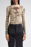 Jean Paul Gaultier Graphic Tattoo Mariniere Long-sleeved Top
