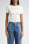 Jean Paul Gaultier Tattoo Poem Graphic Baby Tee In White