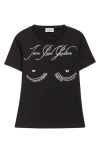 Jean Paul Gaultier Cotton Asymetric T-shirt Printed ''tattoo" In Black/off White