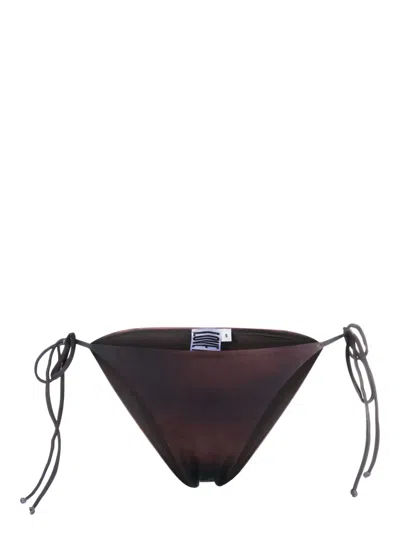 Jean Paul Gaultier Tattoo-print Bikini Bottoms In Brown