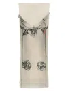 Jean Paul Gaultier Mesh Printed Double Layer Midi Skirt In Nude