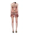 Jean Paul Gaultier The Safe Sex Tattoo Dress Woman Nude In Polyamide In Neutral