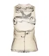 Jean Paul Gaultier Tattoo Print Double Layer Mesh Tank In Beige