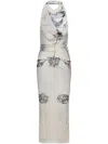 Jean Paul Gaultier Double Layer Printed Maxi Dress In Neutrals