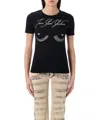 Jean Paul Gaultier Cotton Asymetric T-shirt Printed ''tattoo" In Black