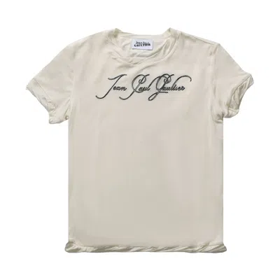 Pre-owned Jean Paul Gaultier Tattoo T-shirt 'ecru' | Tan | Women's Size Xs