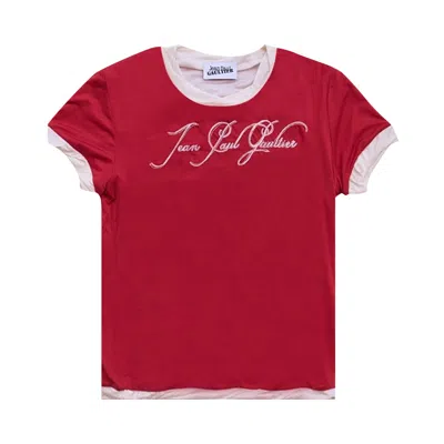 Pre-owned Jean Paul Gaultier Tattoo T-shirt 'red' | Women's Size M