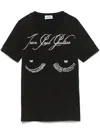 Jean Paul Gaultier Cotton Asymetric T-shirt Printed ''tattoo" In Schwarz
