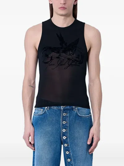 Jean Paul Gaultier Tattoo Tank Top In Black