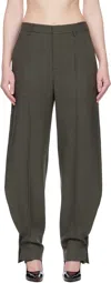 Jean Paul Gaultier Taupe 'the Button-hole' Trousers In Green